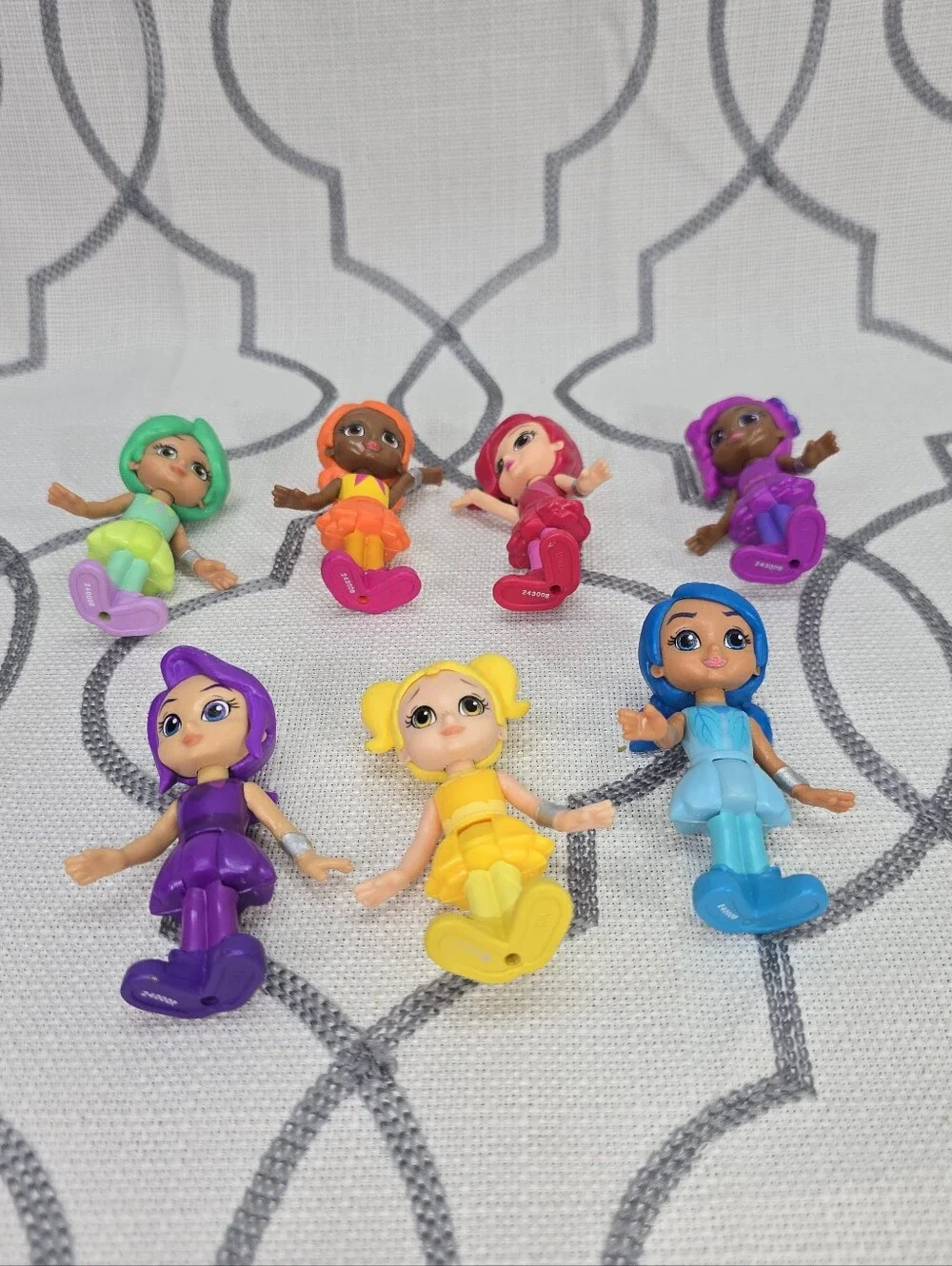 Fisher-Price Rainbow Rangers Team Rainbow Rangers Set Of 7 Mini Dolls Rare